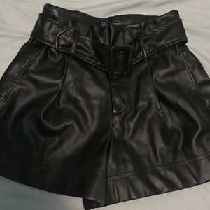 Zara (p)leather Shorts with Buckle Belt